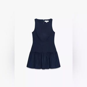 NWOT Zara Black Sleeveless Bow Dress in Navy Blue